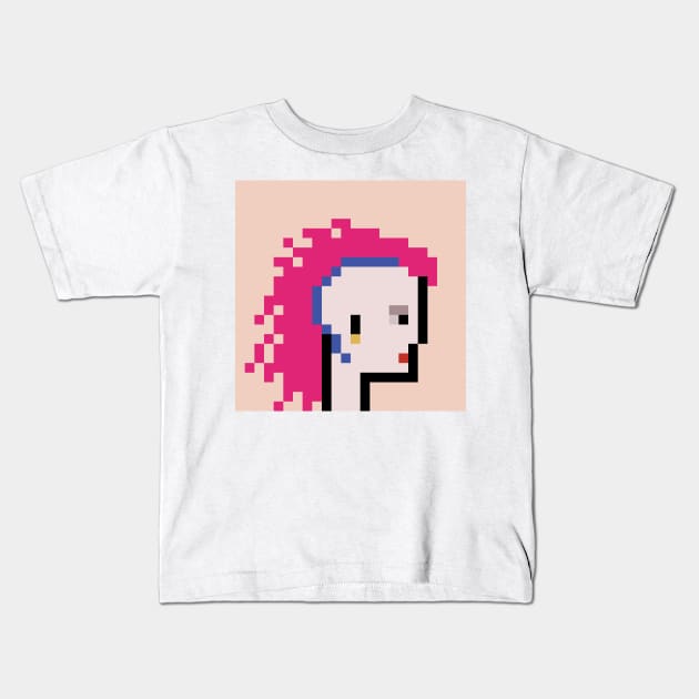 Pixel Art / Girl with a blue braid / ToolCrypto #7 Kids T-Shirt by Magicform